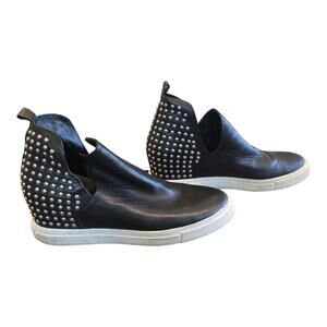 Steven By Steve Madden Women's CHLOEY Sneaker, Black‎ Leather, Size  8.5